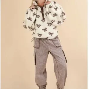 Cream and Brown Teddy Jacket